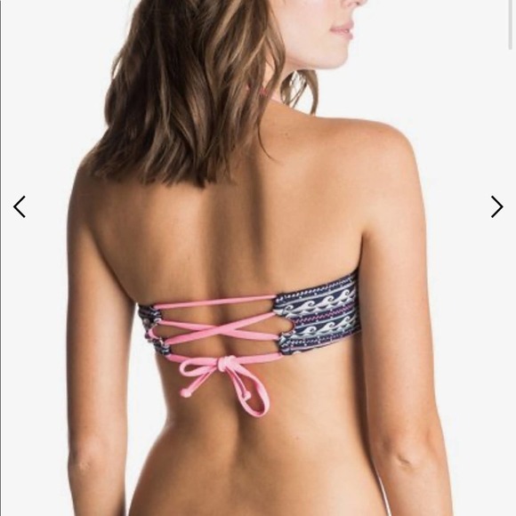 NWT roxy Colorwave Bandeau Bikini Top small - Picture 4 of 4